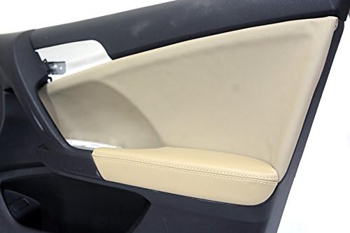 Fits 2009-2014 Acura TSX Synthetic Beige Leather Door Panel Insert Cards . (Skin Only)