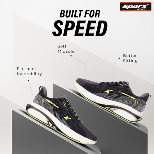Image of SPARX Sports Running Shoes for Men - Lightweight Breathable Lace-Up Athletic Shoes with Cushioned Comfort, Shock Absorption, Durable Grip, Flexible Sole & Everyday Walking Performance