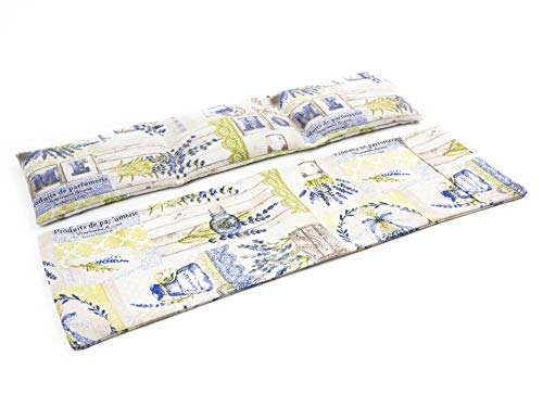 TERMOSAK + Funda 45x14, Cojín térmico modulado con separaciones, saco térmico hot-cold (calor/frio) de semillas alta densidad y lavanda con funda lavable de misma tela (45x14 + funda, Lavanda)