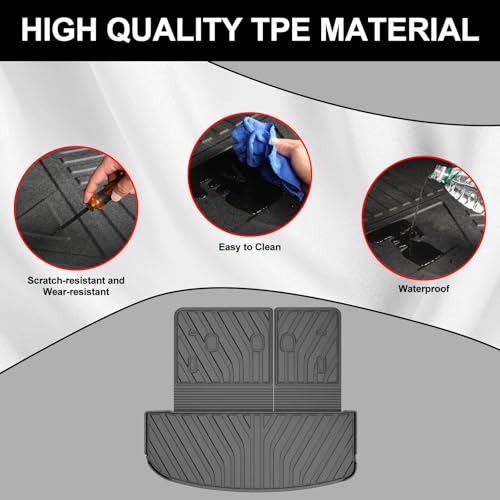 AOMSAZTO Cargo Mat Compatible with 2020-2024 2025 Kia Telluride Cargo Liner Trunk Mat TPE All Weather Trunk Cover - Thumbnail 3