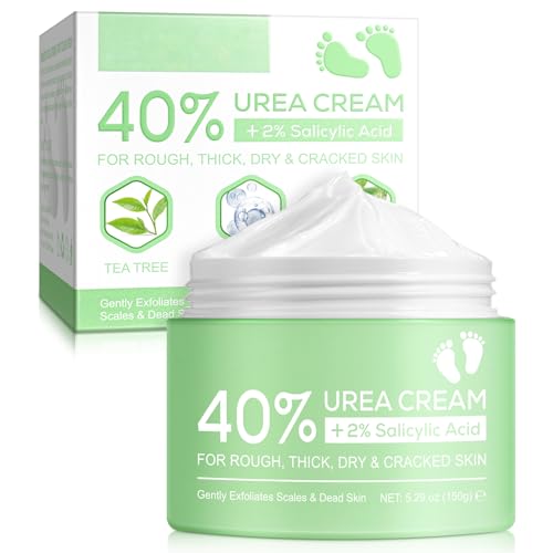Crema de Urea,150g Crema para Pies Secos y Agrietados,Crema para Pies y Manos Con Ácido Hialurónico,Árbol de Té y Aloe Vera Para Hidratar Profundamente,Eliminar y Suavizar los Callos