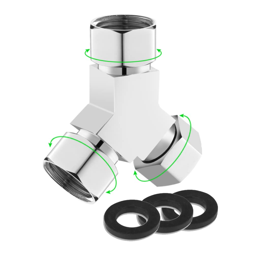 Add-A-Tee G1/2" Hose Connector - 3 Way Y6 Fitting for Shower Arms, Toilet Bidet Sprayer, Angle Valve Adapter