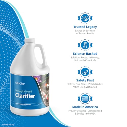 Image of Pond Clarifier for Outdoor Ponds - Concentrated Live Beneficial Bacteria - Treats up to 320,000 Gallons - Clears Cloudy Pond Water - Safe for Fish, Plants, Pets and People