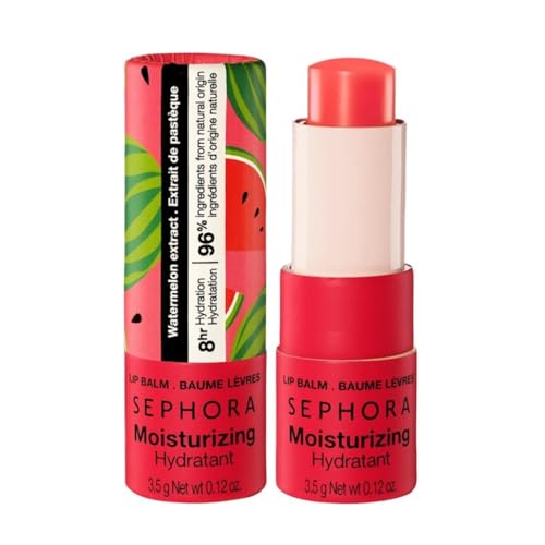 Sephora Collection Watermelon - Balsamo idratante per labbra per 8 ore, idratante, 3,5 g