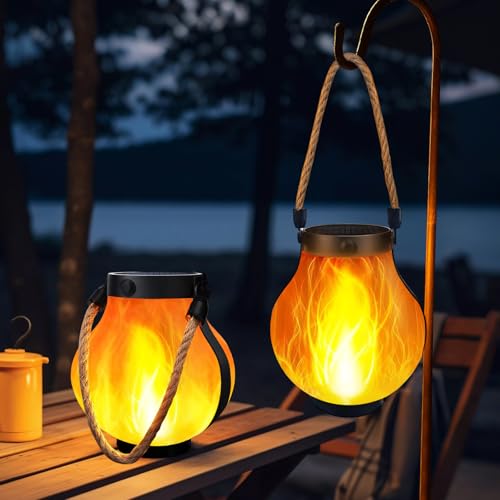 Lanterne solaire à flamme dansante pour illuminer vos soirées de cour