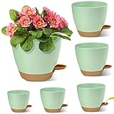 STURME 12.5/14/15/16.5/17.5/20cm Kunststoff Blumentopf, 6er-Set Übertopf Pflanztopf Selbstbewässerung mit Untersetzer, kräutertopf mit bewässerungssystem ist ideal für den Inner und außeneinsatz