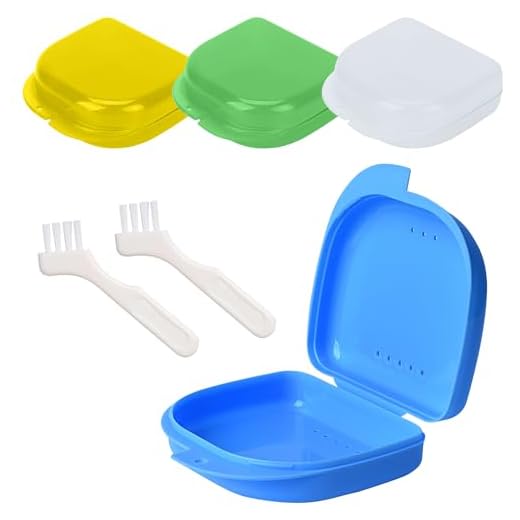 Jdacla® Pack 4 Cajas para Férula Dental + 2 Minicepillos de Regalo/Cajas de Ortodoncia Ventiladas de PP de Calidad/Cajas Invisalign de Diferentes Colores (AMARILLO/BLANCO/AZUL/VERDE)