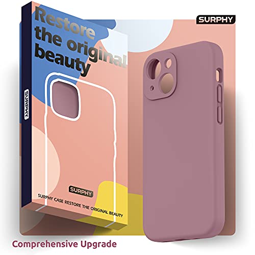 Surphy Compatible With Iphone 13 Case With Screen Protector, (Camera Protection + Soft Microfiber Lining) Liquid Silicone Phone Case 6.1 Inch 2021 (Lilac Purple) #TOP7