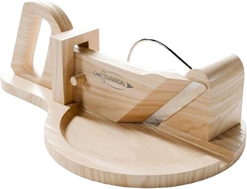 DURANDAL - Trancheuse à saucisson guillotine en bois Aper'Hop I Coupe manuelle sécurisée pour charcuterie, fromage I Lame acier inoxydable I Idée cadeau apéro