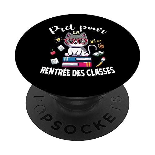 Cadeau Rentrée Scolaire Garçon. Tchat Prêt pour la Rentrée PopSockets PopGrip Interchangeable