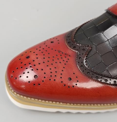 Santimon Mens Dress Shoes Genuine Leather Wingtip Brogue Oxfords – Elegant Business & Suit Footwear with Ultra-Comfort Cushioned Insole, Ideal for Weddings & Office4