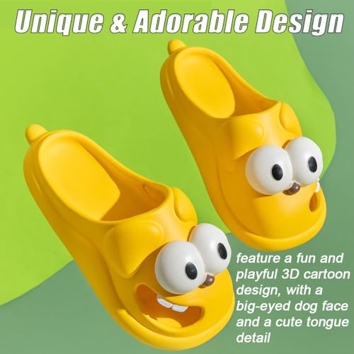 Big Eye Dog Slippers, 3DKiss Slippers for Women Men, Cute Funny Big Eye Dog Cartoon EVA Slipper Sandals Non-Slip, Anti-Slip Beach Pool Shower Shoes, Closed Toe Slide Sandals,with Cushioned Thick Sole2