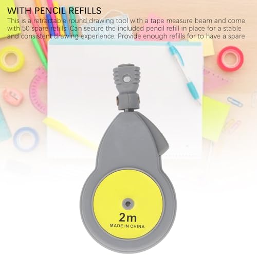 Rotape Tape Measure Compas, 6ft Retractable Measure Beam Compass with with 50Pcs Pencil Refill - Image 4