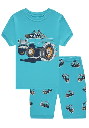 Boys Cotton Dinosaur Pajamas Kids Summer Shorts Space Pjs Toddlers Truck Sleepwear Sets 18Months-10Years2