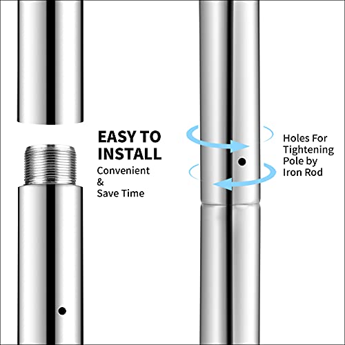 PRIORMAN Dance Pole Set Premium Height Adjustable 7.38-8.85ft Portable 45mm Diameter 360°Spinning Dancing Pole for Home,200KGS Capacity,Drill-Free Installation with Floor-to-Ceiling Stability(Silver)