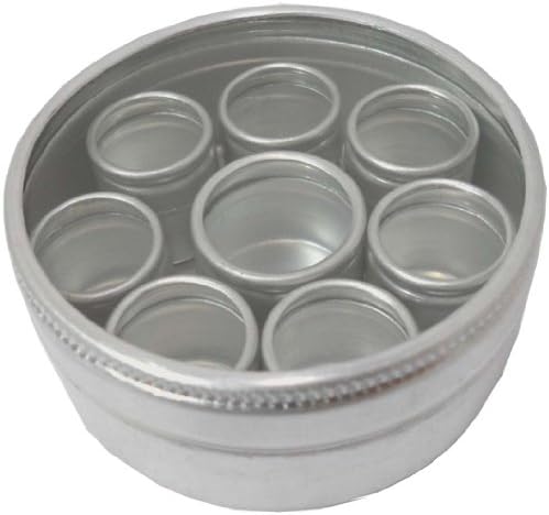 BIN BUDDY Mini Gem Jar Set | 8 Jars in 2 Sizes | 3/4" (1.9 cm) & 5/8" (1.6 cm) | Aluminum with Clear Lids | Unique White Spots | Showcase & Protect Tiny Treasures image 3