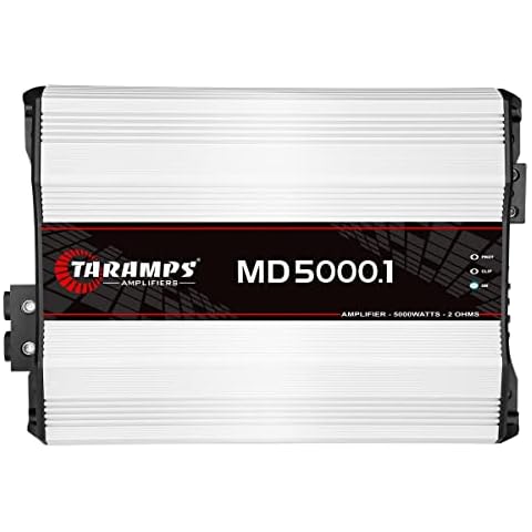 Taramps MD 5000.1 Amplifier 2 Ohms 5000 Watts RMS 1 Channel Full Range, Car Audio Monoblock, LED Monitor Indicator Class D, Great for Subwoofer, MD 5k Cover