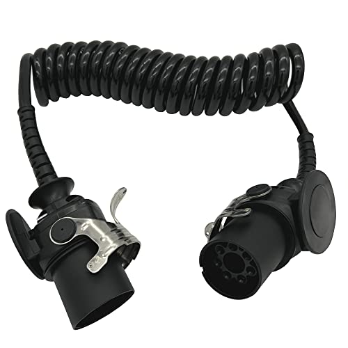 SAMETRUCK Elektrowendel 24V 7 polig 3,8m Spiralkabel LKW Anhänger...