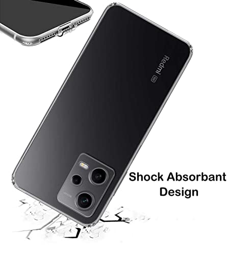 Image of Transparent Soft Silicone TPU Flexible Back Cover Compatible with Redmi Note 12 Pro 5G