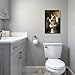 PBXBJY Bathroom Corgi Wall Art Funny Dog Bathroom Decor Corgi on Toilet Poster Prints Cute Animal Canvas Artwork for Restroom Toilet Wall Decor Framed (12.00" x 18.00")