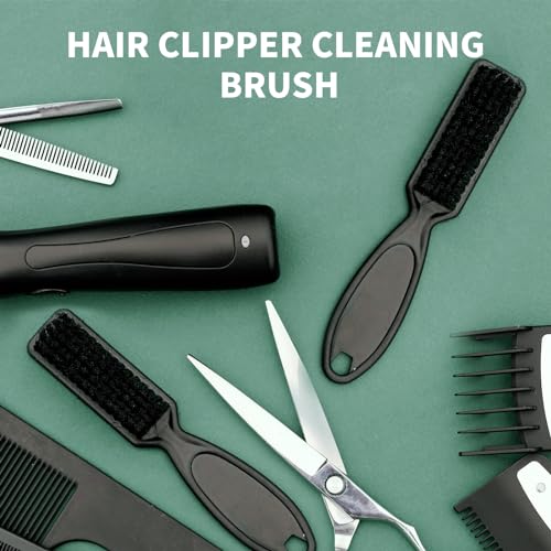 SQULIGT 6 Pcs Barber Clipper Brush Blade Trimmer Cleaning Brush Set Duster Manicure Nylon Brush Hair Styling Tool (Black)