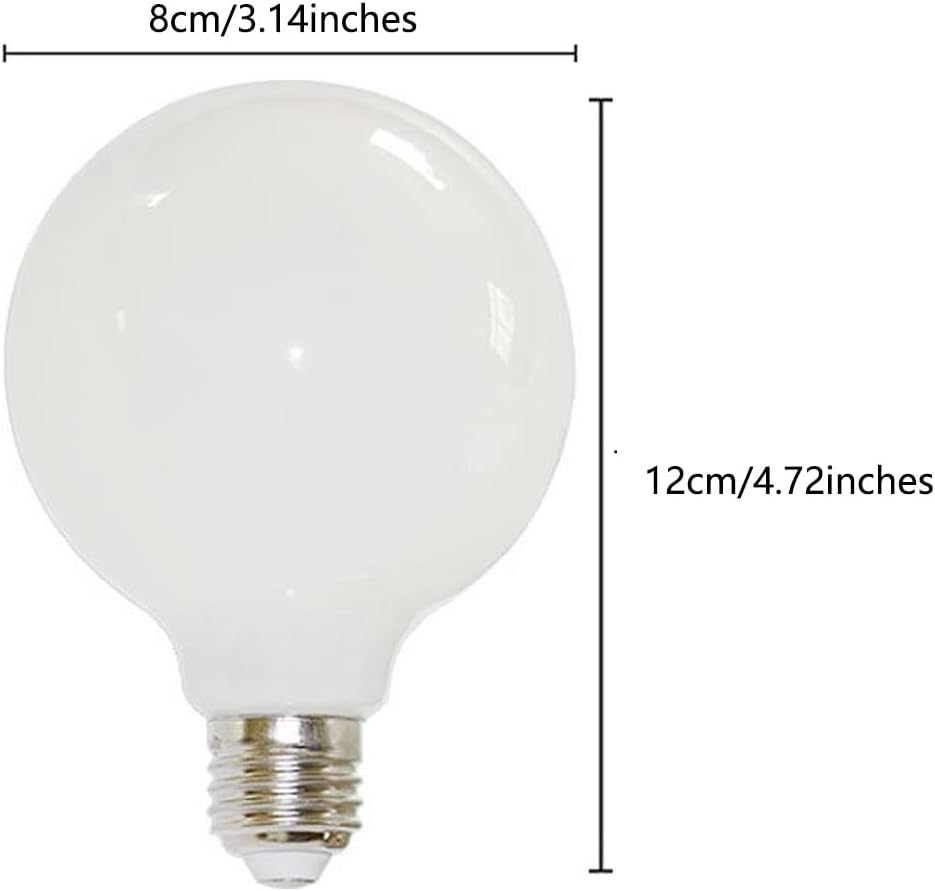 G25(G80) 9W Globe LED Edison Light Bulb, 4000K Natural White, CRI80 Not Dimmable 300lm,110V E26/E27 Base, Milky Glass Finishing, Perfect for Vanity Makeup Mirror, Droplight, Floor Lamp,4 Pack