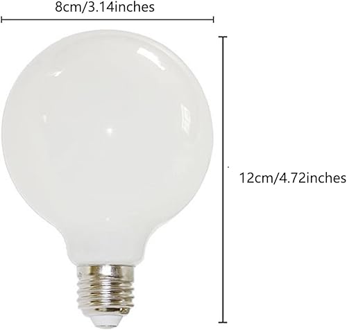 Miniatura 2 de Bombilla LED Edison G25(G80) de 9 W, 4000 K blanco natural, CRI80 no regulable, 300 lm, base E26/E27 de 110 V, acabado de vidrio lechoso, perfecto