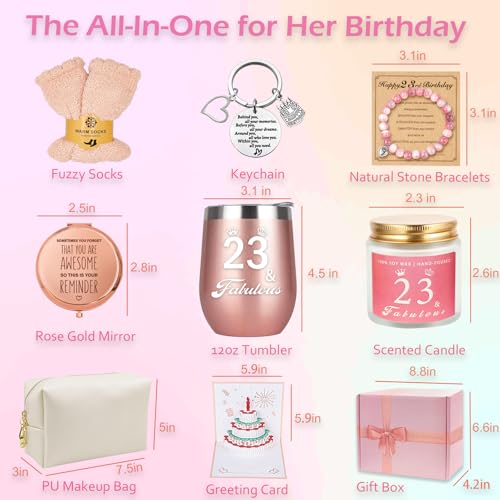 Miniatura 2 de Regalos De Cumpleaños Número 23 Para Mujeres, Cesta De Feliz Cumpleaños Número 23, Caja De Regalo Para Mejores Amigas, Mujeres, Mamá, Esposa, Hija, Hermana, Novia, Compañera De Trabajo, Mejor Amiga,