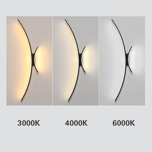 Aplique de pared LED lineal negro de 80cm regulable con mando para dormitorio 4