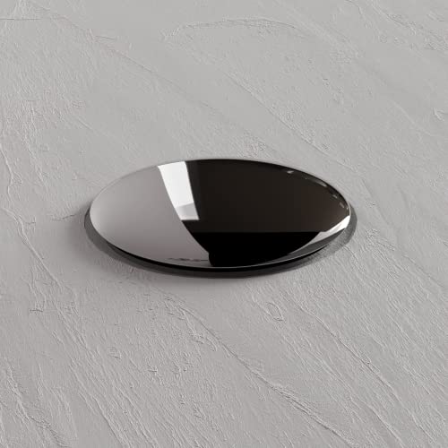 Piatto Doccia 80X80Cm Semicircolare Altezza 4Cm Effetto Pietra Bianco Acrilico Bordato Piletta Di Scarico Inclusa Mod. Petra - 5