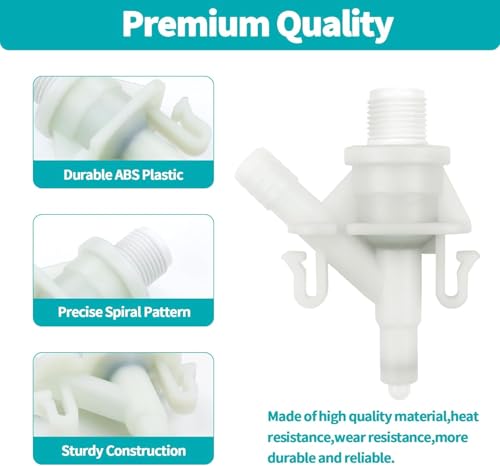 Image of 385311641 RV Toilet Water Valve Replacement Kit, Plastic Water Valve Kit, for 300 310 320 Series for Dometic and Sealand Marine Toilet, Includes Hose Clamp and Fasteners