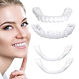 Fake Teeth, 2 PCS Veneers Dentures Socket for Women and Men, Dental Veneers for Temporary Tooth Repa