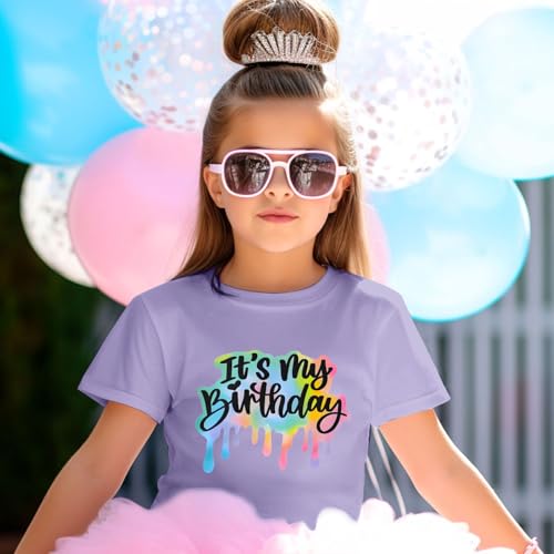 Image of It's My Birthday Girl Shirt 4th 5th 6th 7th 8th 9th 10th 11th 12th Graphic Tee for Kids Party Cute Girls Tshirts Tees