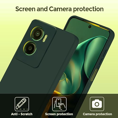 Image of SBMS Silicone Back Cover Case for Motorola Moto G05 | Soft Micro-Fibre Lining Inside | Camera Protection Bump | Shockproof Back Cover Case for Motorola Moto G05 (Green)