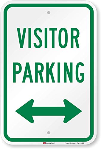 Panneau réfléchissant vert blanc flèche visiteur parking 45cm