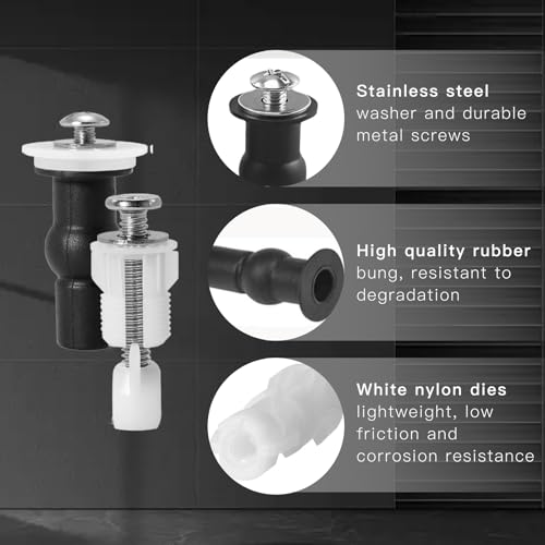 Hugwish 4pcs wc deckel schrauben, klodeckel befestigungsschrauben, wc sitz schrauben befestigung, toilettendeckel schrauben befestigung, klodeckel befestigungsschrauben