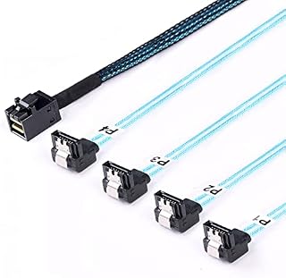 ADCAUDX SFF-8643 to SATA: 0.5M Mini SAS to SATA Cable Mini SAS Breakout SFF8643 to SATA Cable Mini SAS HD to SATA Right Angle (1.6FT)
