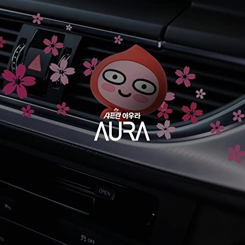 Image of AURA Car Air Freshener Vent Clip, Apeach (Will You Marry Me, 0.14fl oz*2, Pack of 2) - Long-Lasting Odor-Fighting Scent. Kakao Friends Figurine. Car Decoration Accessories, Diffuser, Absorber