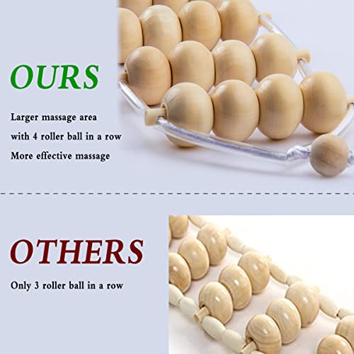 Wood Back Massage Roller Rope Tool, Wood Therapy Cellulite Massage Tools, Maderoterapia Colombiana, Lymphatic Drainage, Portable Wooden Self Massager For Neck Leg Back Muscle Pain Relief(47.2Inch) #TOP4