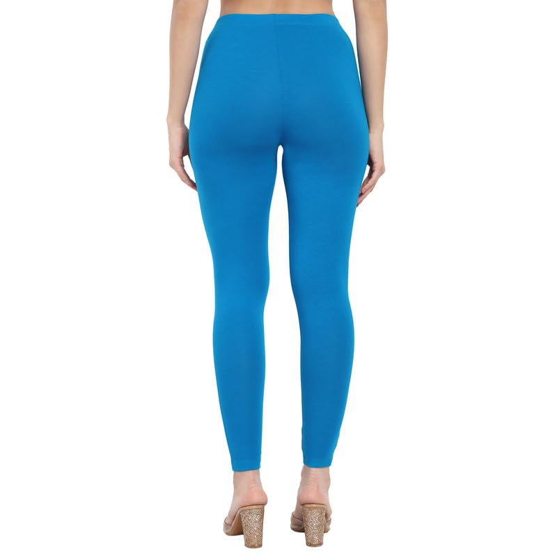 Image of ONE SKY Women Full Length Leggings | Cotton Modal Spandex Blend | High Waist Stretchable & Bio-Washed Fabric | Colour-Lock Technology | Comfortable Leggings for Women