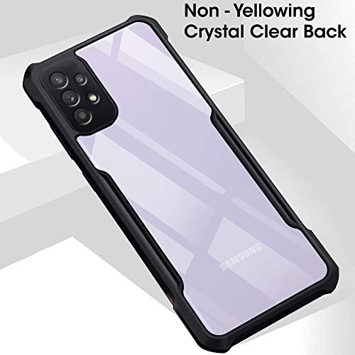 Image of TheGiftKart Shockproof Crystal Clear Back Cover Case for Samsung Galaxy A32 | 360 Degree Protection | Protective Design | Transparent Back Case Cover (PC & TPU, Black Bumper)