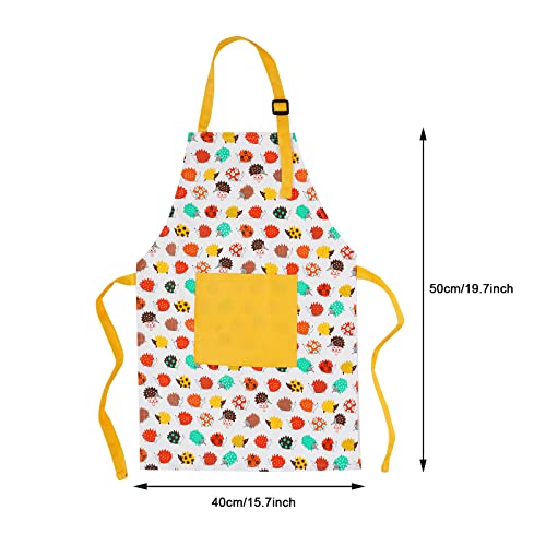 Fumwase Kids Apron And Chef Hat Set Kids Apron With Pocket Children Baking Chef Apron And Hats For Boys Girls Cooking Painting Wear (Yellow, Small) #TOP1