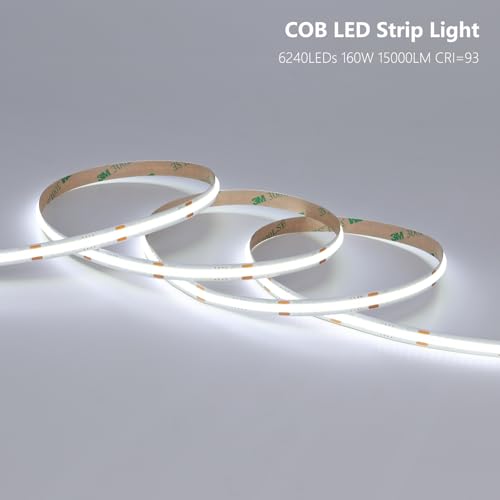 BENLUN 24V COB LED Strip Lights 65.6ft CRI 93 Cuttable with Power Supply by BENLUN - Used condition - Image 2