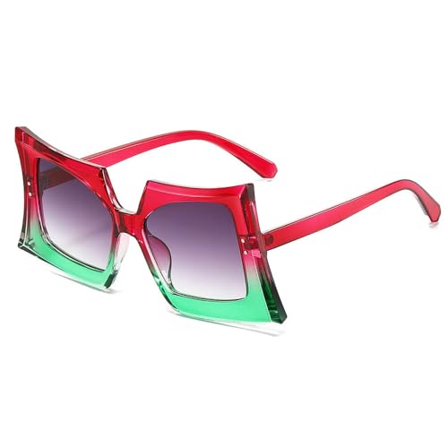 Lunettes d'extérieur UV400 au look vintage et verres dégradés géométriques