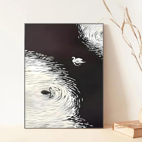 Peinture cygne noir et blanc pour raviver un mur blanc triste