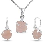 real raw rose quartz crystal drop...