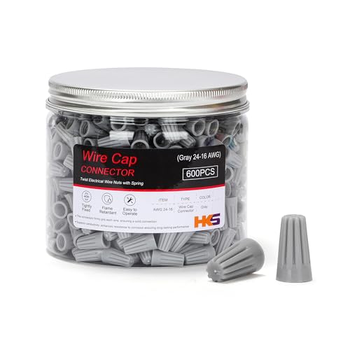 HKS 600 PCS Gray Wire Cap Electrical Wire Connectors