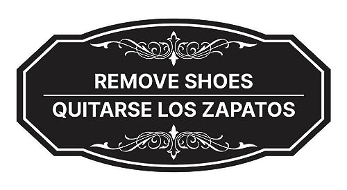 Pancarte bilingue quitarse los zapatos Signs ByLITA style victorien noir S
