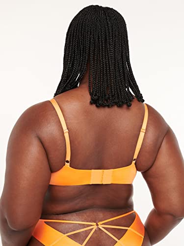 Savage X, Women's, Savage Not Sorry Microfiber Low-Cut Balconette Bra, Nylon, Microfiber, Underwire, Warm Me Up Orange, 36Ddd #TOP1