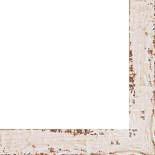 Picture Frame Moulding (Wood) 100ft Bundle - Distressed/Aged White Finish - 1.125